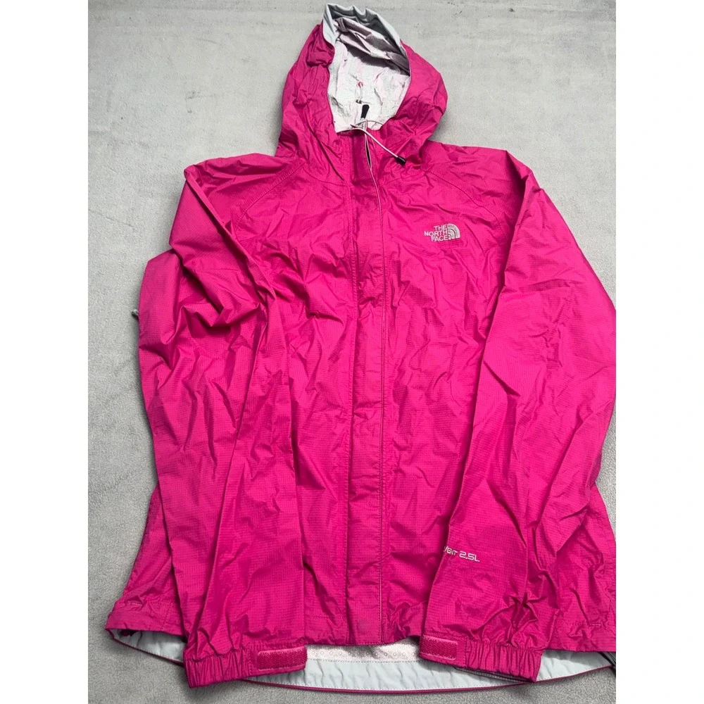 The North Face HyVent 2.5L Pink Rain Jacket Womens Small Hooded Windbreaker